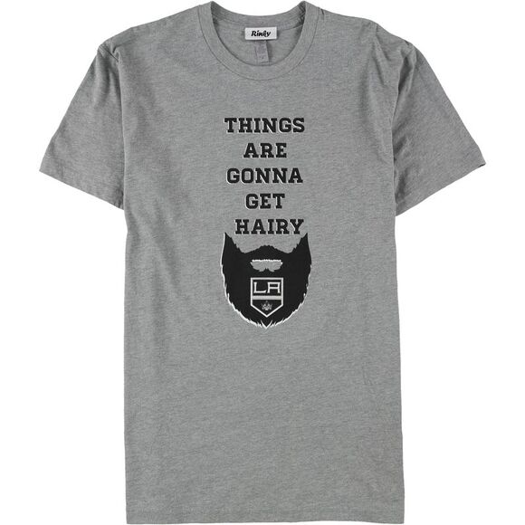 Rinky Mens Things Are Gonna Get Hairy LA Kings Graphic T-Shirt, Grey, NWT - Picture 1 of 2